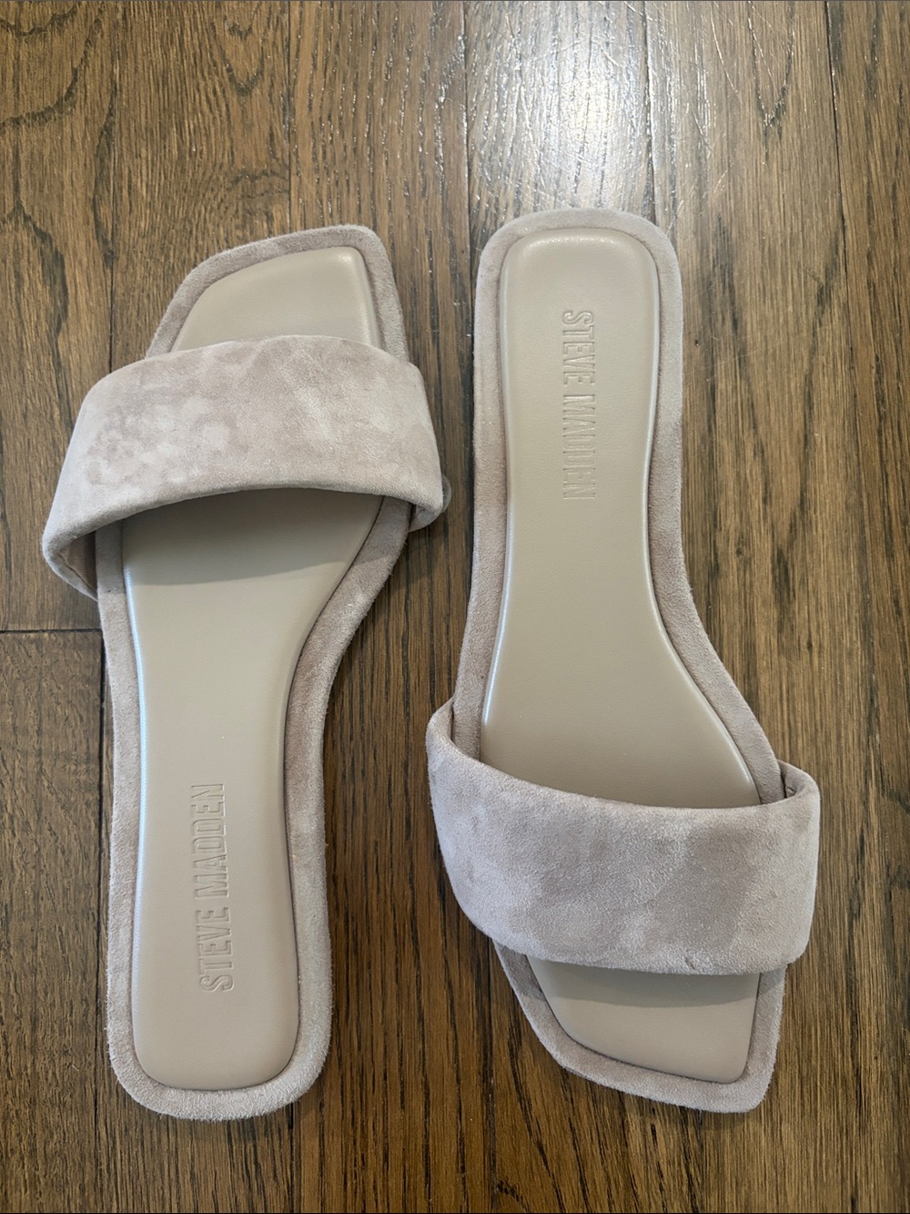 Steve Madden Taupe Suede Slide Mules